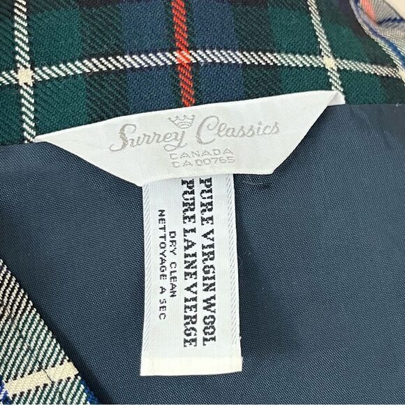 Vintage Surry Classics Tartan Plaid Wool Vest Navy M/ L - Picture 5 of 7